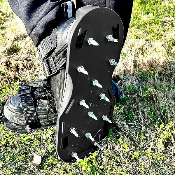 Grass Aerator, 2X Sturdy Sole Lawn Aeration Spike Aerator, Lawn Aerator for Yard, Aerate Lawn Tools, Heavy Duty Spiked Aerating Sandals, Yard Aerator for Yard Patio Lawn Garden - 4