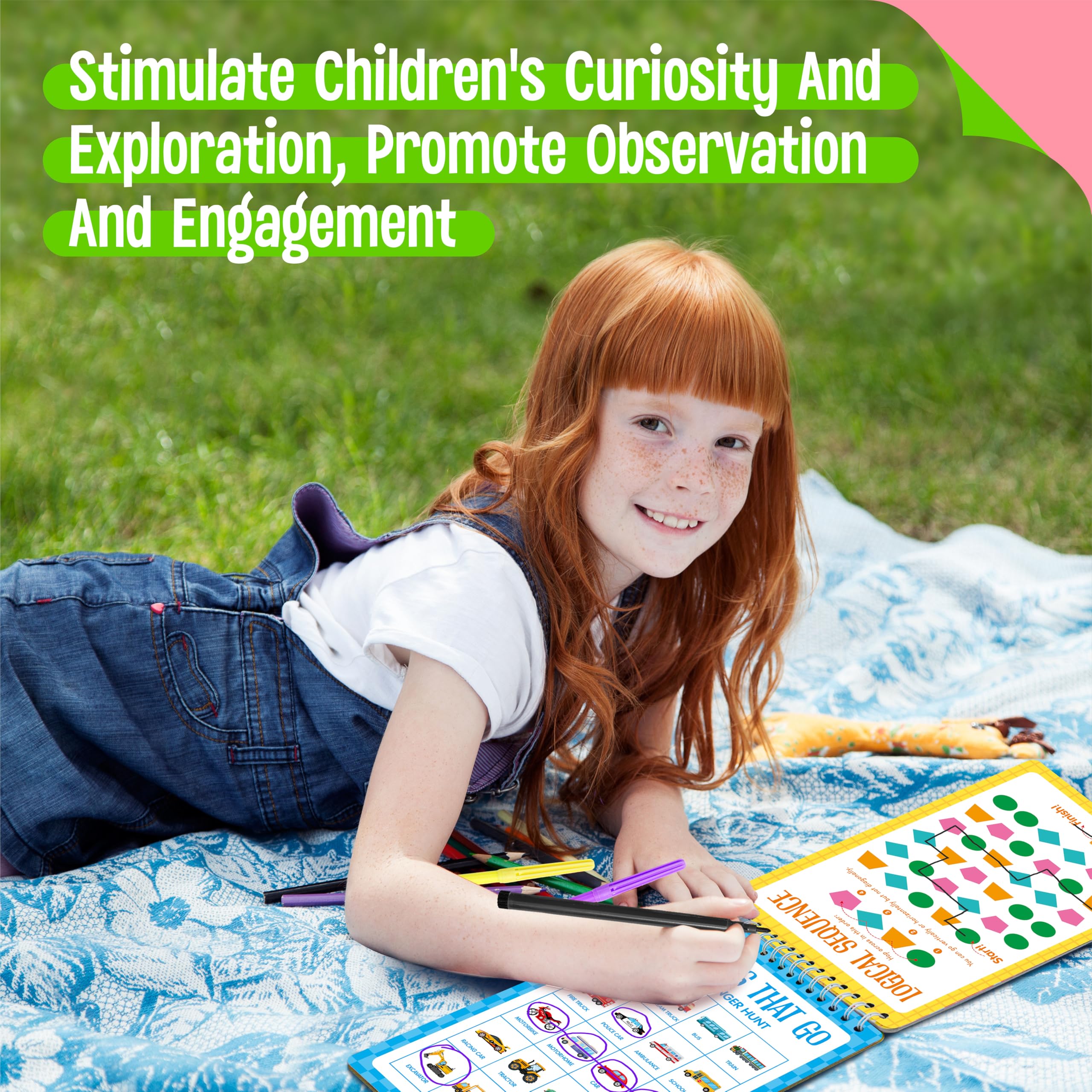 Logic Puzzles Game Pad, 30 Reusable & Erasable Logical Thinking Games-Sudoku, Scavenger Hunt, Math Games - Image 3