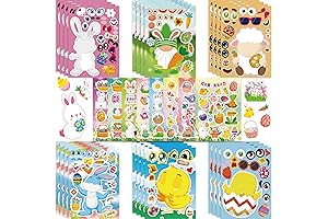 Easter Stickers 32-Pack for Kids Make a Face Party Favors