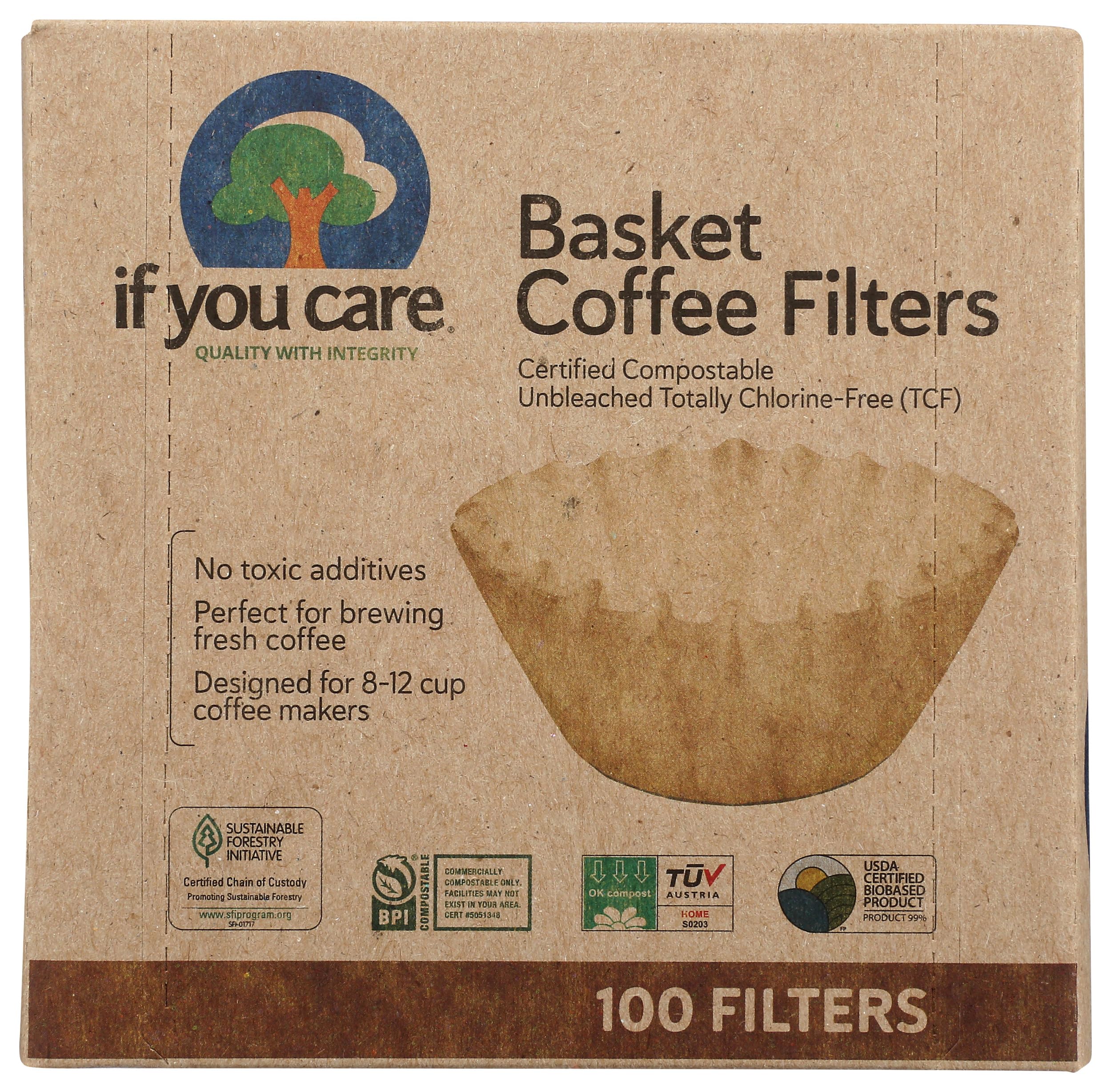 If You Care Coffee Filter Baskets ( 1x100 CT ), Fits 8-12 Cup Drip Coffee Makers