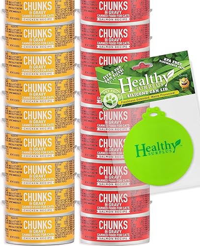 Miniatura 1 de Kirkland Signature Chunks in Salsa Variedad 18 latas de comida húmeda para gatos  Recetas de salmón y pollo Tapa de lata de silicona  Paquete