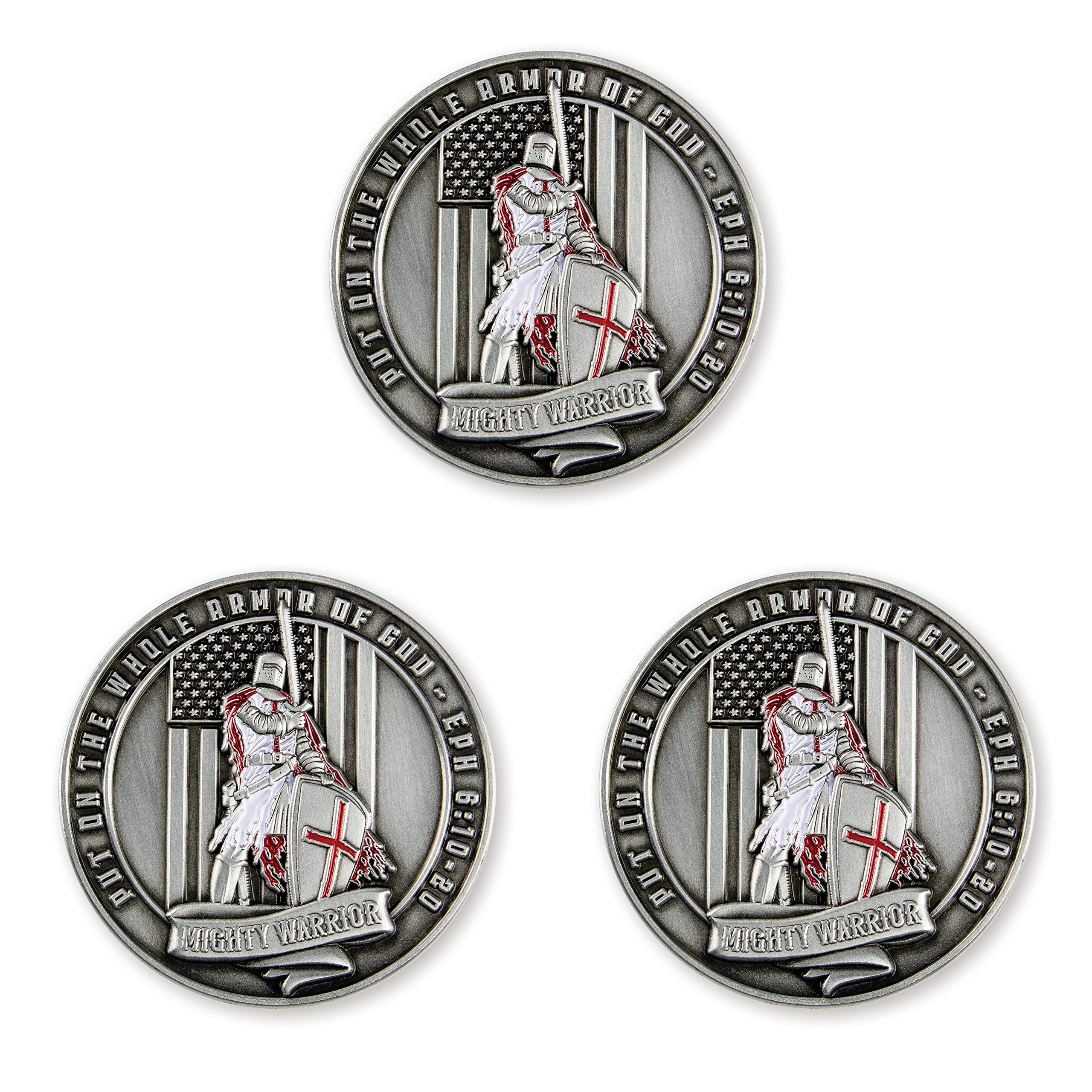 Buy Full Armor of God Coins Pack, Bulk Set of 3 Religious Challenge