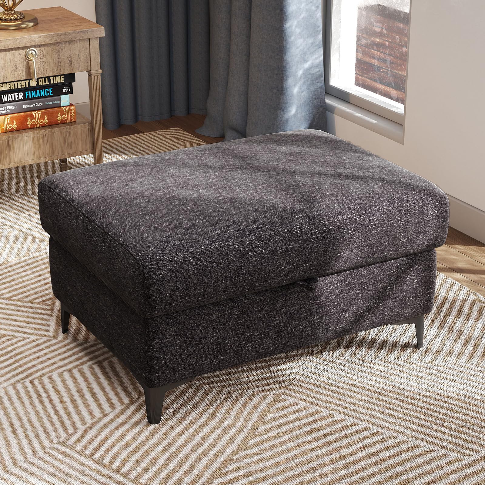 Upvilla 35" Large Storage Ottoman for Living Room(Dark Dray)