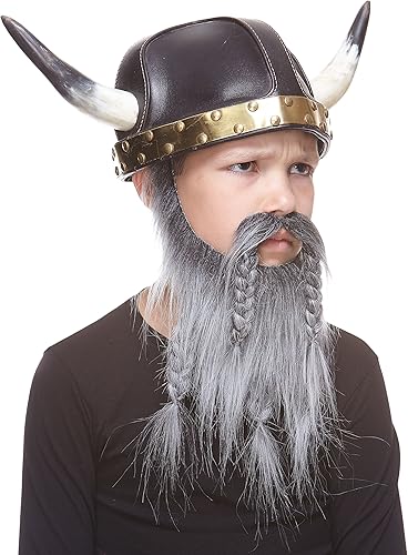Miniatura 4 de Mustaches Barba falsa enana vikinga autoadhesiva para niños, novedad, pequeño pelo facial falso, accesorio de disfraz para niños, color sal y