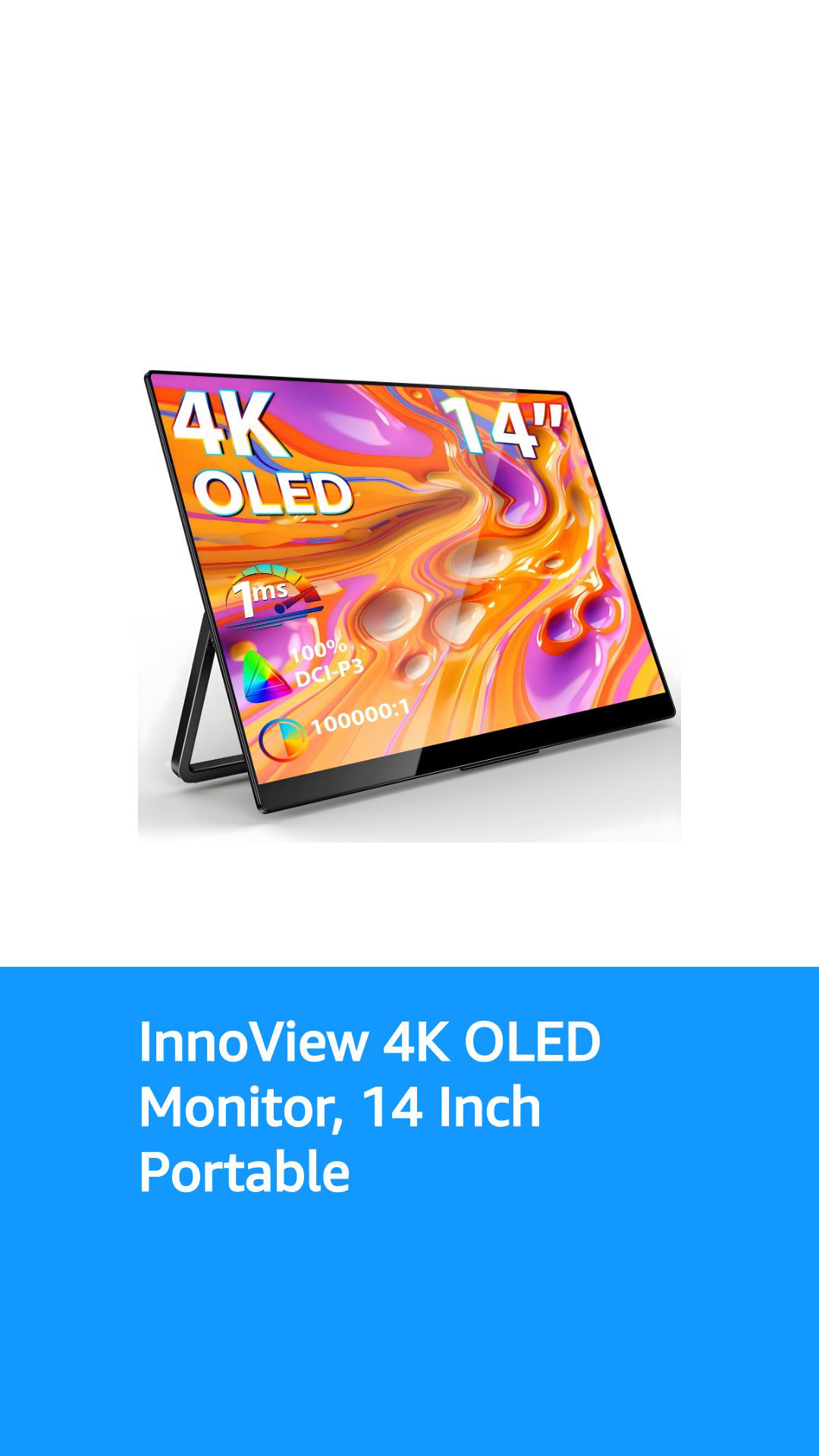 InnoView 4K OLED Portable Monitor, 14 Inch OLED Monitor for Laptop
