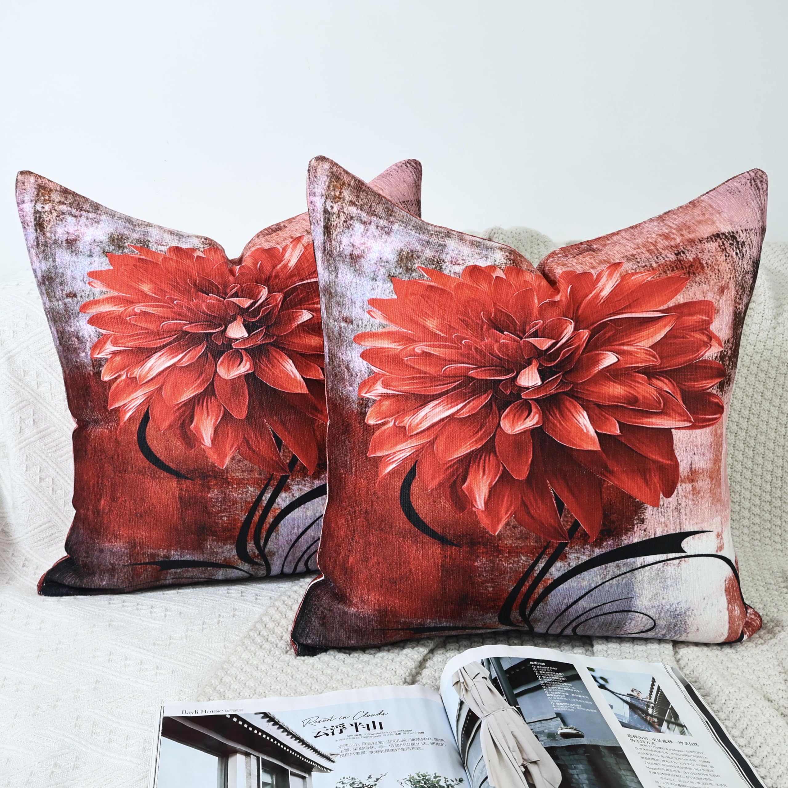 OYIMUA 2er Set Deko Kissenbezug 50x50 Flauschig Kissenbezüge