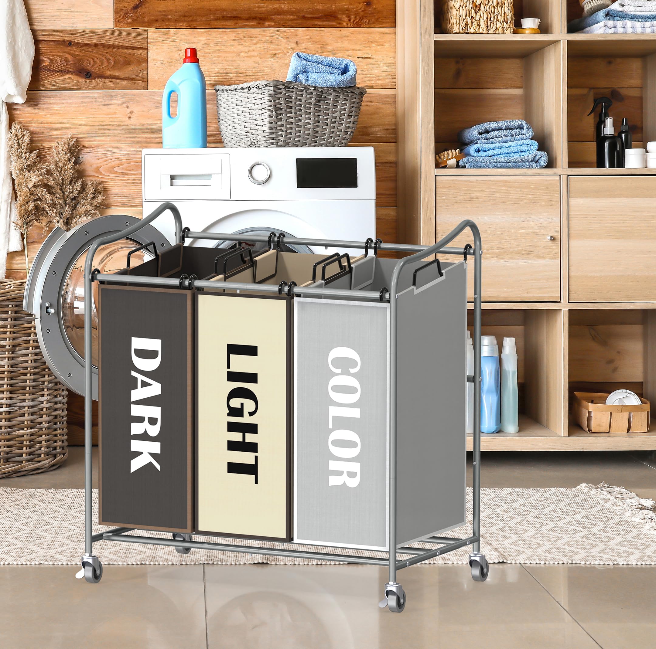 Amazon.com: Simple Houseware Heavy Duty 3-Bag Laundry Sorter