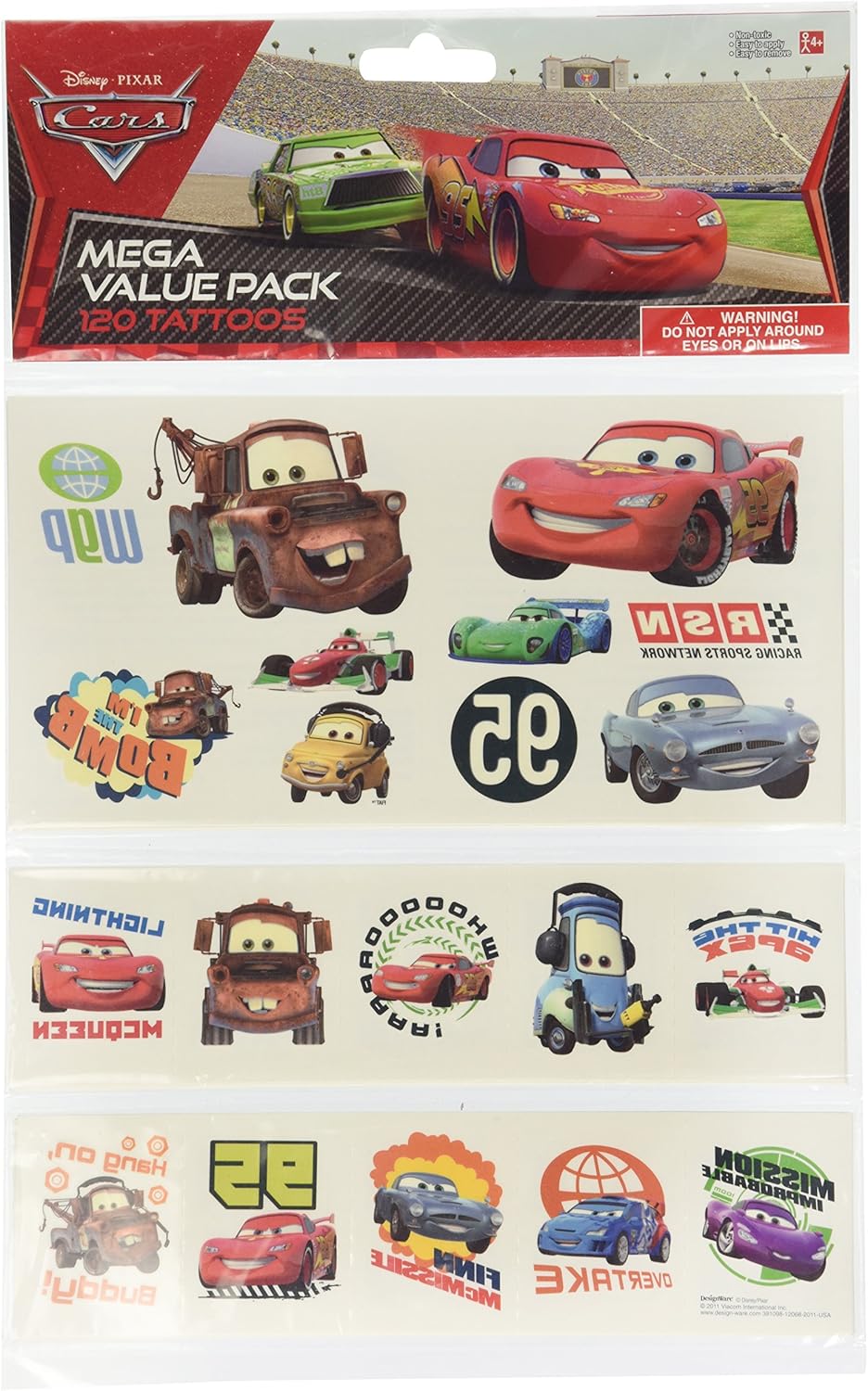 Amscan Disney Cars Temp Tattoos Mega Pack Amazon.ca