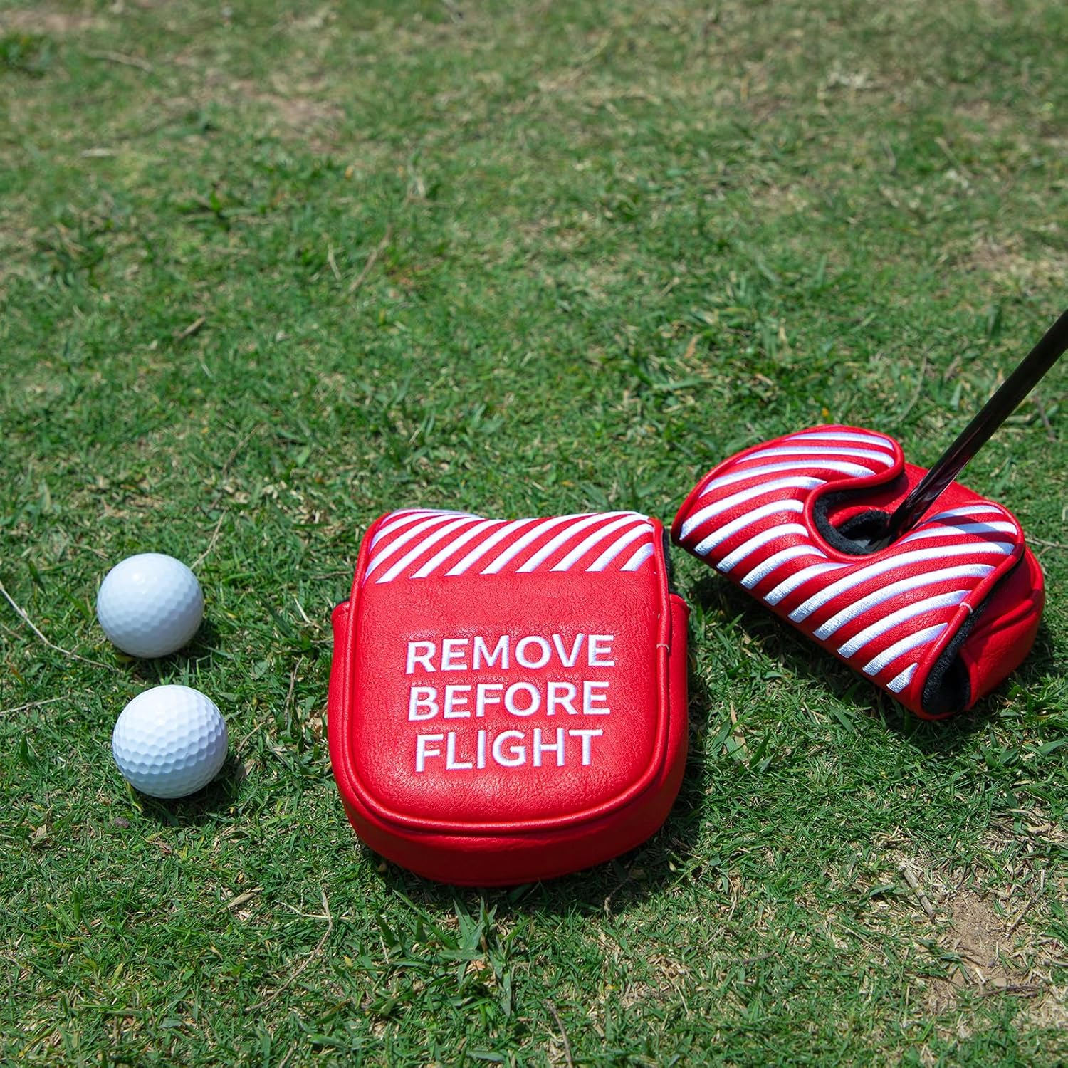 Golf Mallet Putter Cover Golf Headcover, Magnetic Closure Premium Leather Do Not 3Putt Golf Head Covers Fits Golf DF3 Putter Poker Ace Mallet Putter Headcover