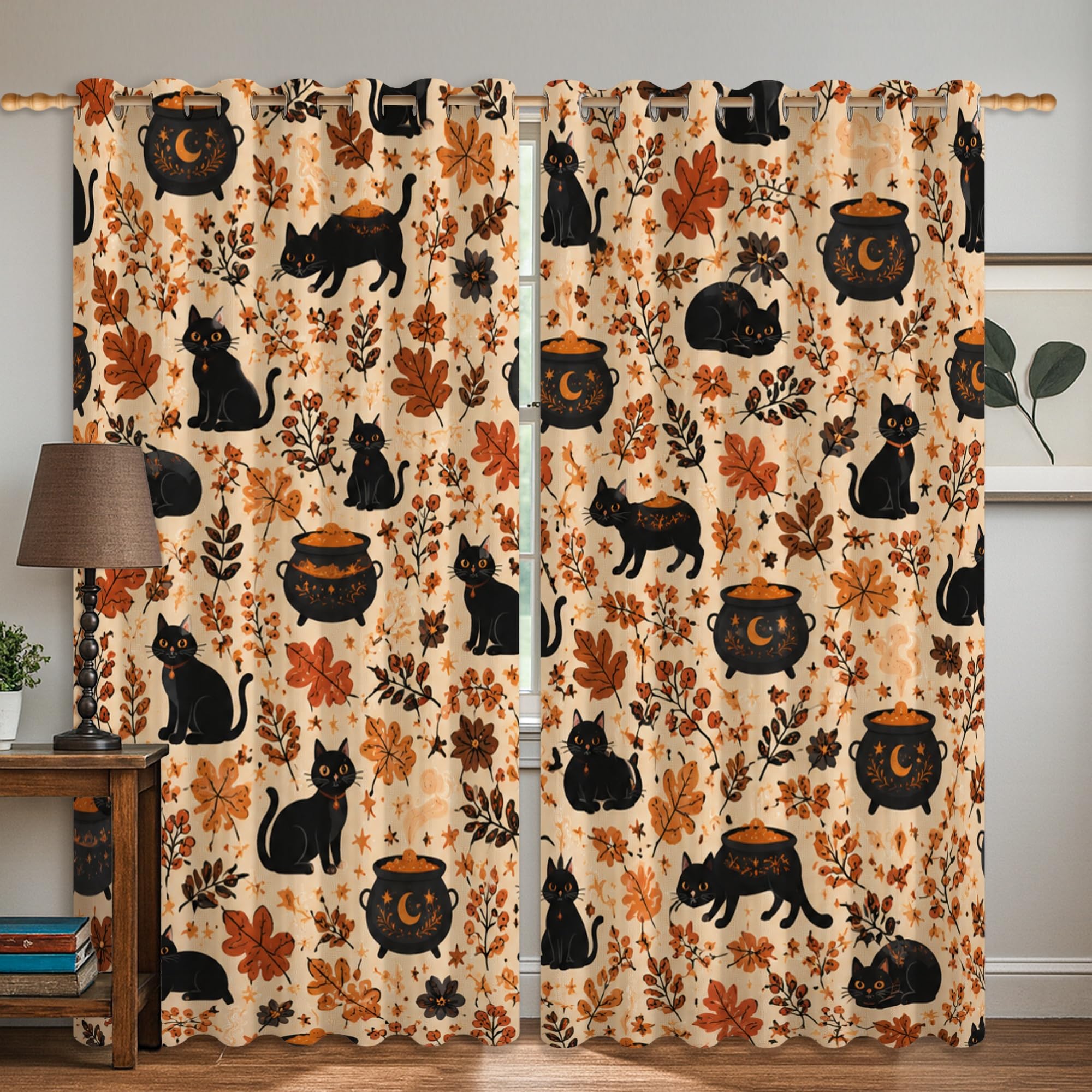 Rideau occultant orange pour salon créez un cocon d'Halloween cosy