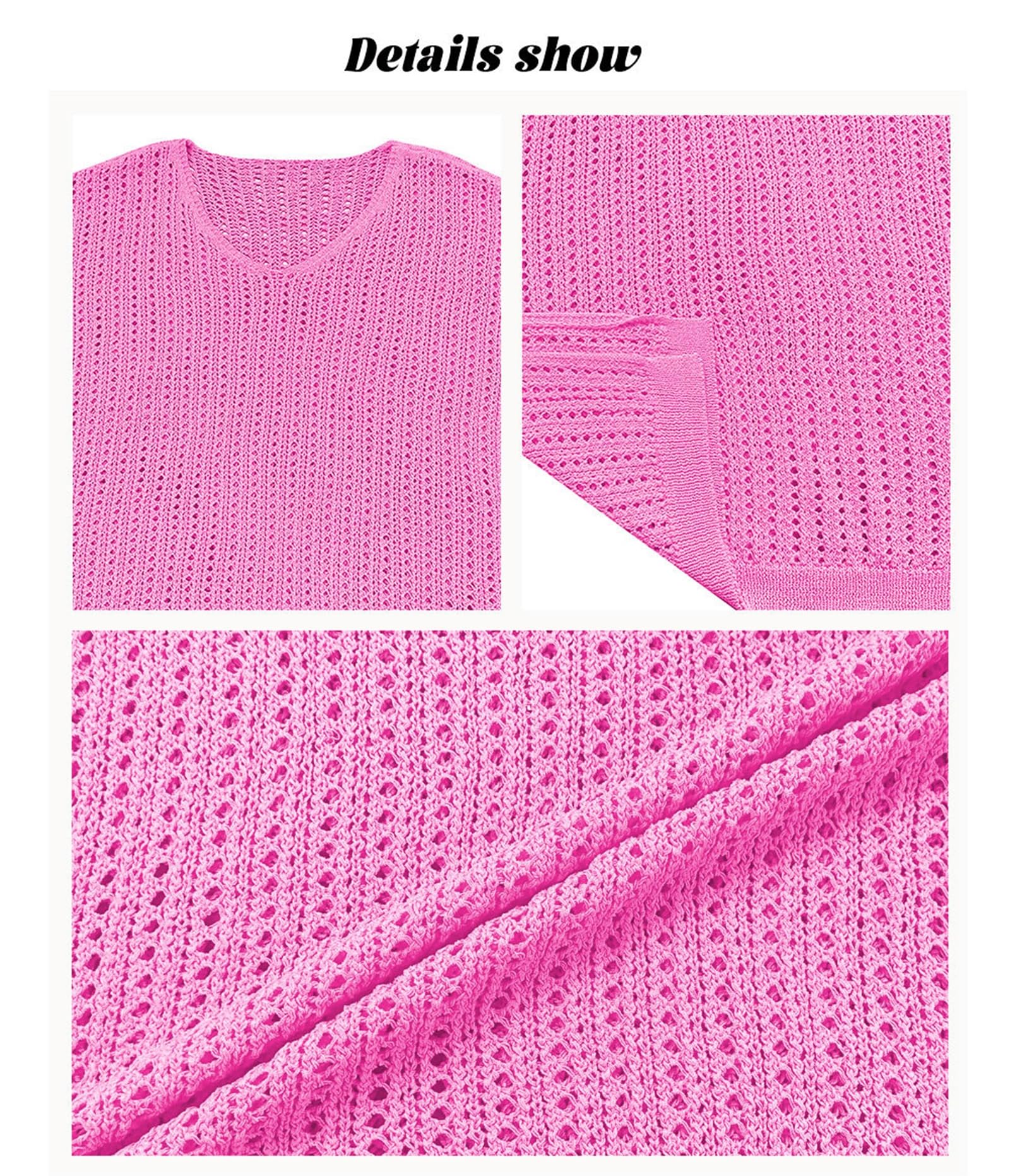 Vestito Coprente da Spiaggia Donna Sexy A Scollo A V in Crochet Bikini Maglia Larga da Piscina