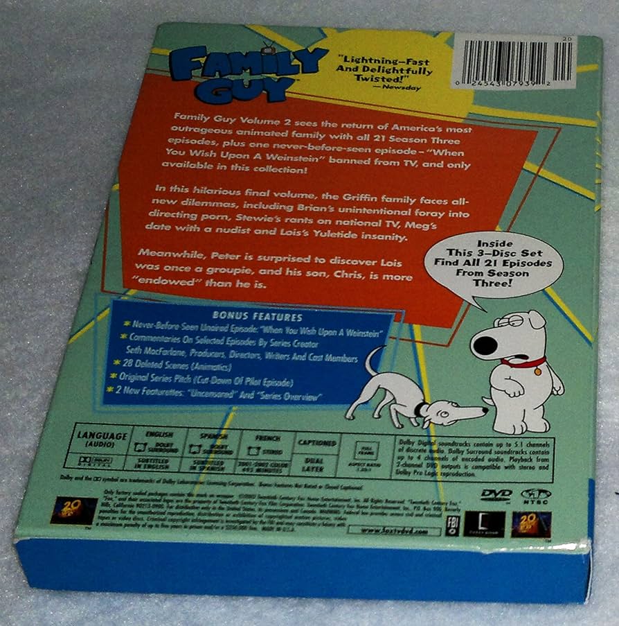 その他 Family Guy Vol 2: Season 3 [DVD] [Import] wwzq1cm Family Guy Volume 2: Season 3 DVD 3 Disc Set, With Bonus