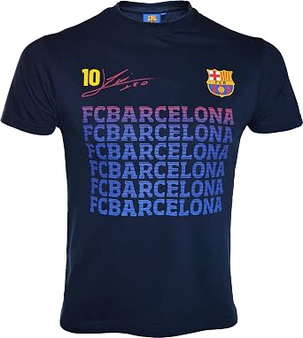FC Barcelona Official Collection - Bar a - Lionel Messi No. 10 Boy's T-Shirt, boys, blue, 10 Years