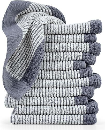 Miniatura 8 de Cleanbear Paños de lavado para tu cuerpo y cara, paquete de 12 paños tejidos jacquard, toallas faciales de algodón de 13 x 13 pulgadas en 3 colores