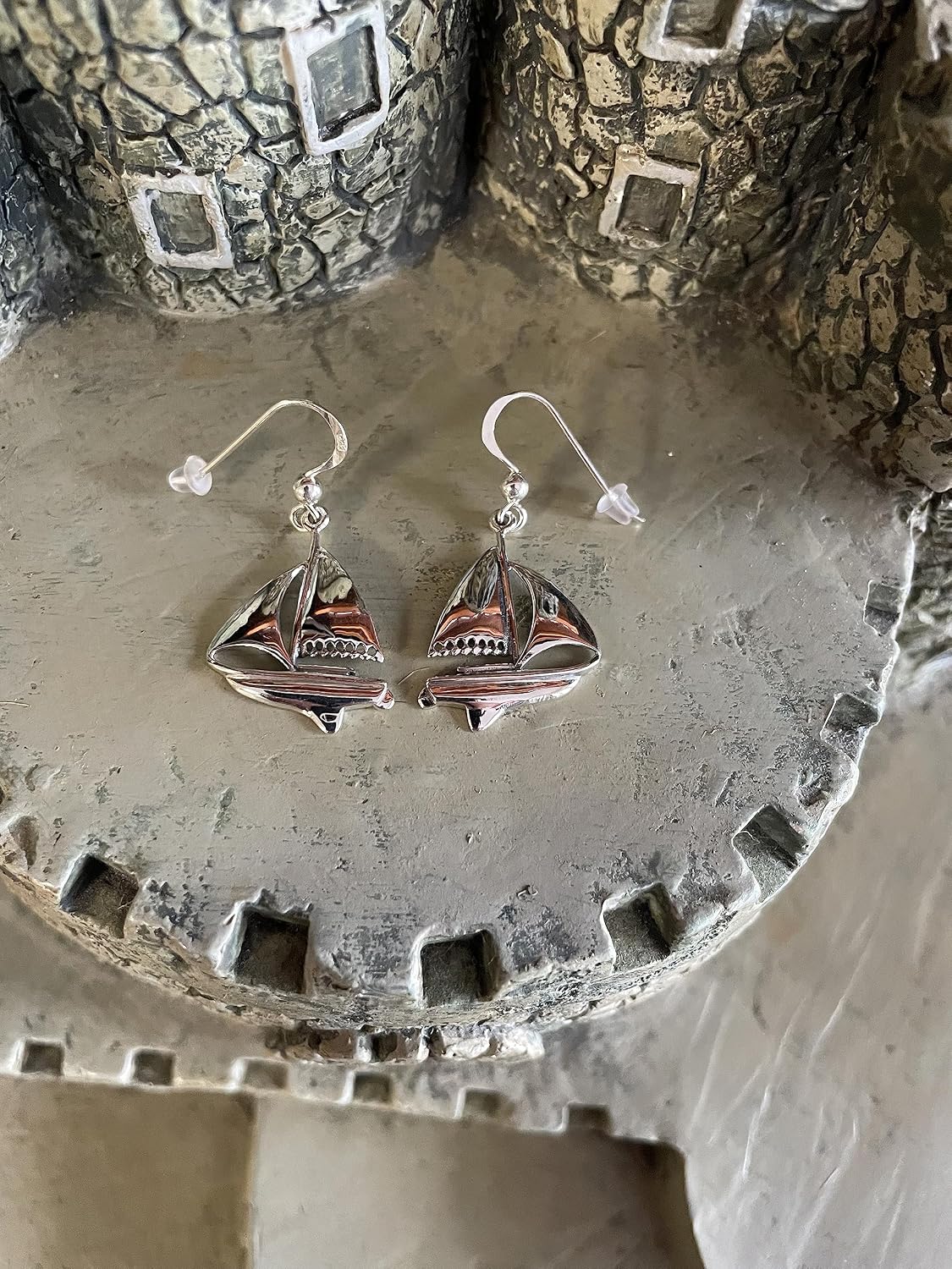 Jewelry Trends Nautical Sailboat Sterling Silver Dangle Earrings