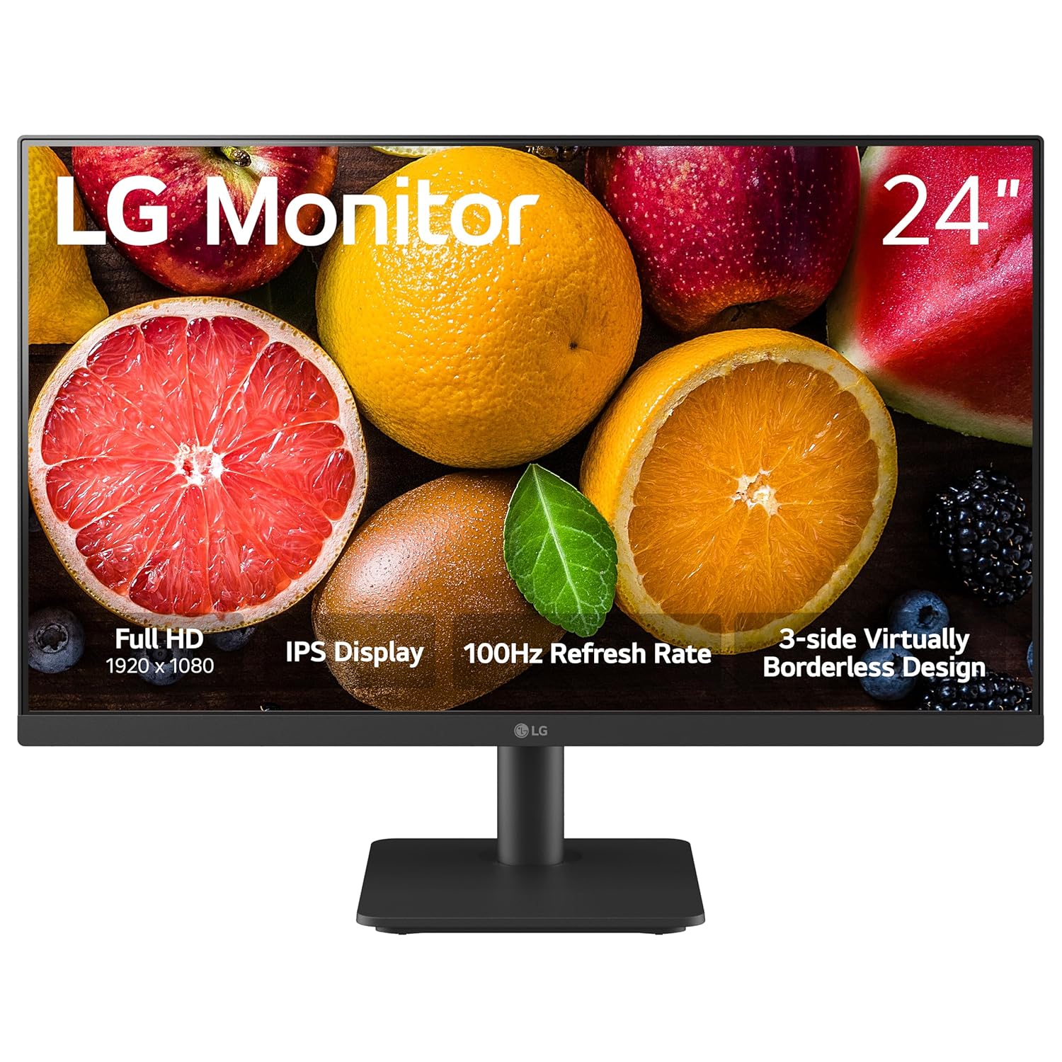 LG 24MS500-B 24 inch IPS Computer Monitor FHD 1920x1080 100Hz 5ms Reader Mode Borderless Design OnScreen Control Black