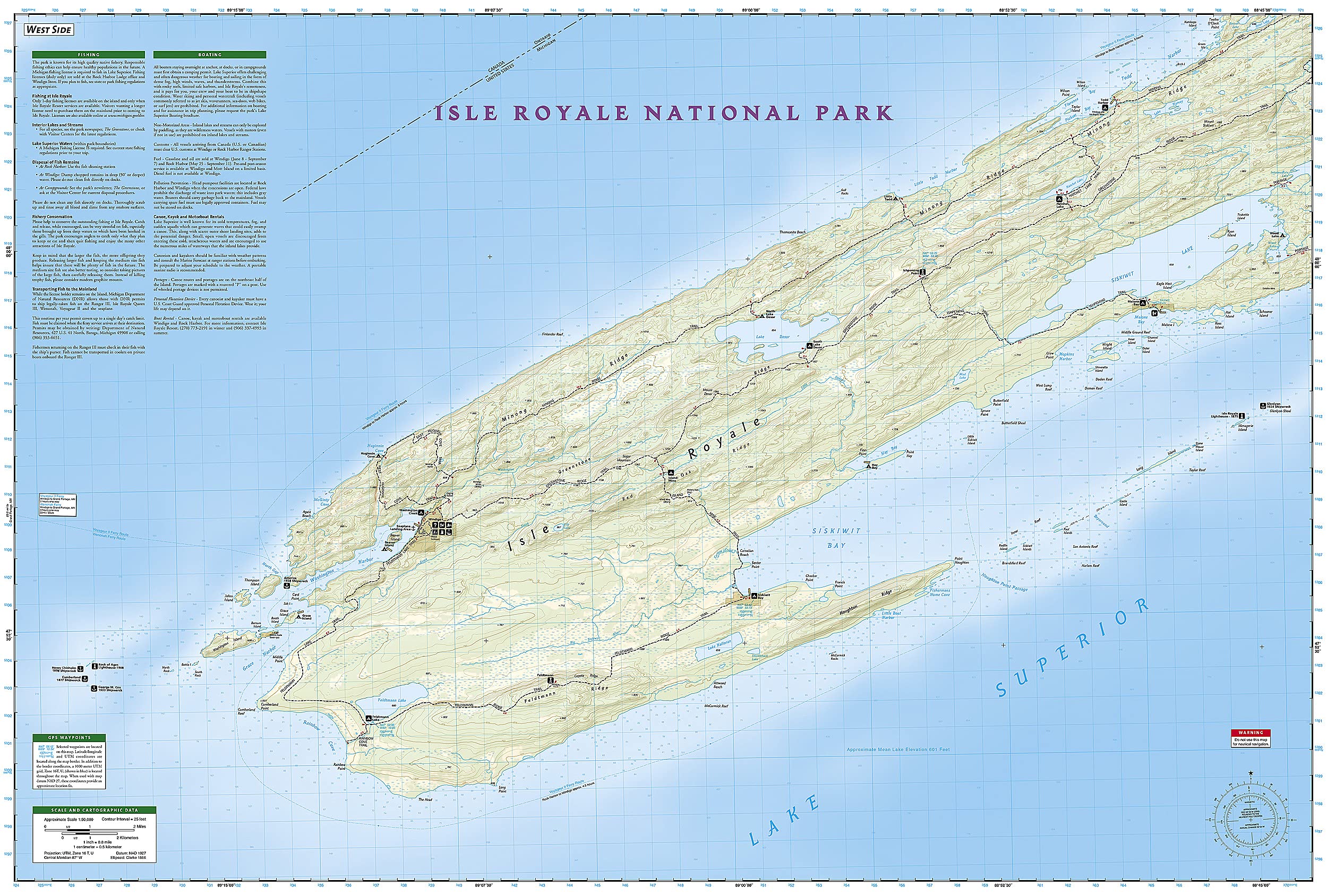 Isle Royale National Park Map (National Geographic Trails Illustrated Map, 240) - Image 5