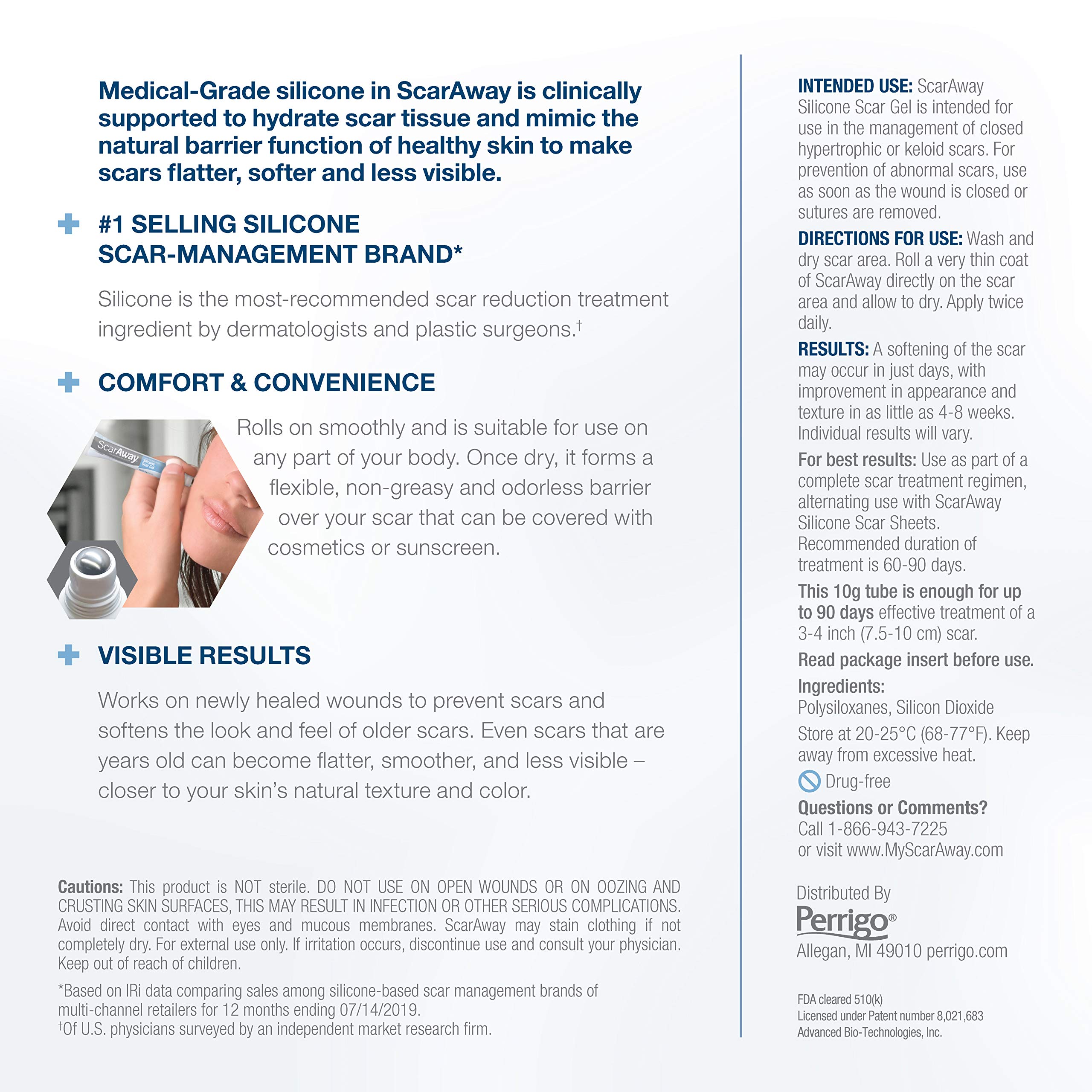 Buy ScarAway 100 MedicalGrade Silicone Scar Gel for Face, Body