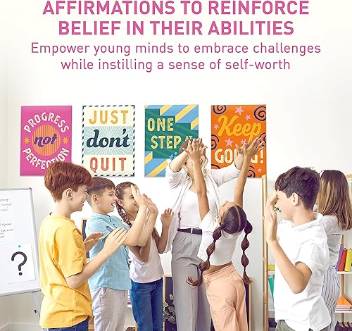 Miniatura 5 de S&O - Juego de 15 pósteres motivacionales para el aula, póster de sala de estudio, gráficos de zonas de enseñanza inspiradoras para la escuela