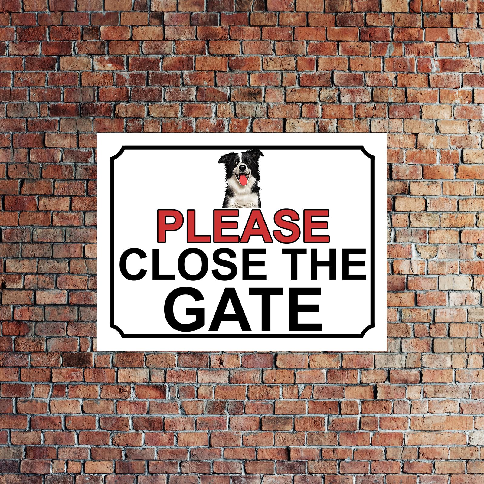 PLEASE CLOSE THE GATE COLLIE DOG THEME METAL SIGN 267MM X 200MM (140H1L) LARGE 10" X 8" - Image 4