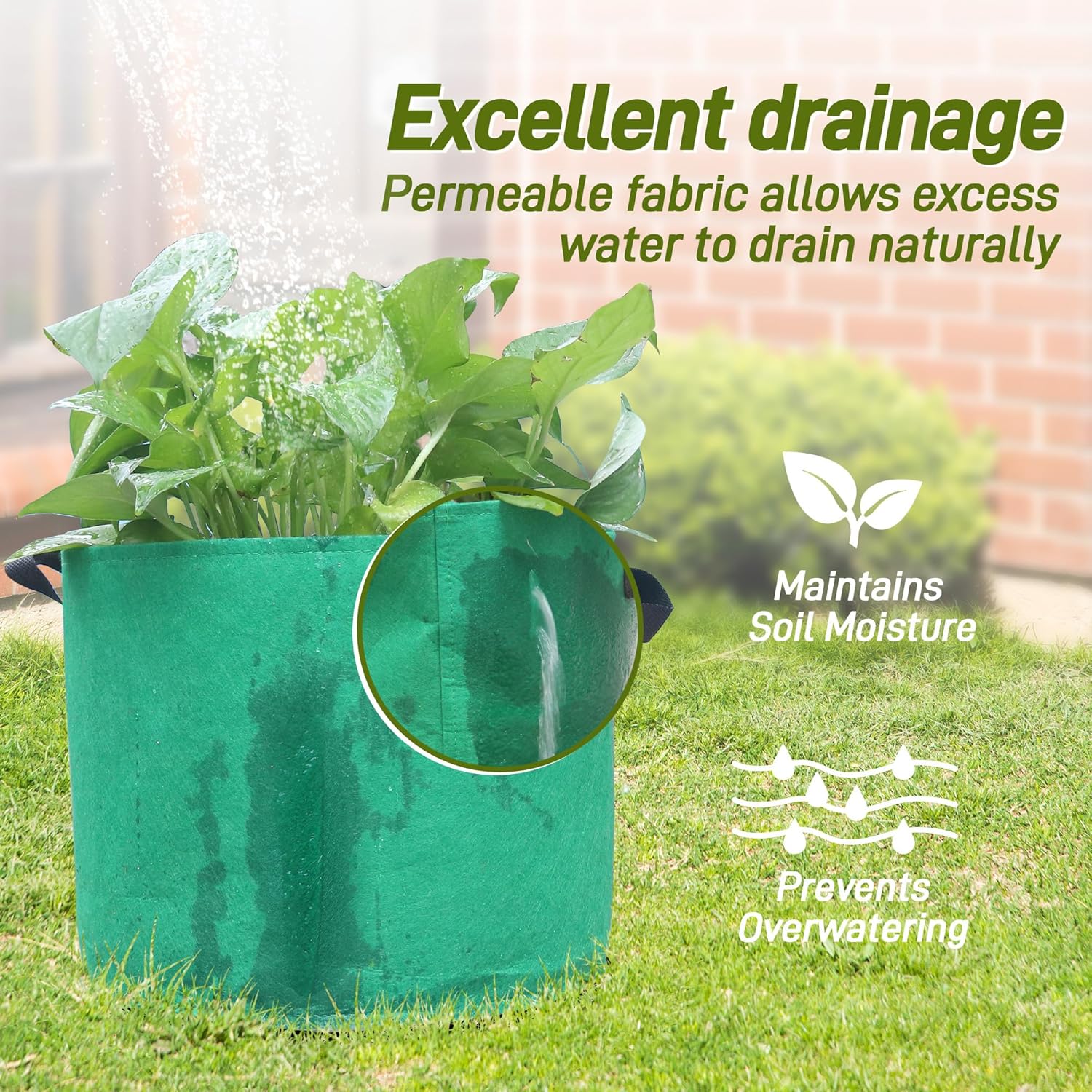 15-Gallon Fabric Grow Bags (7 Pack of Mix Colors) with Handles for Potato Tomato Flower and Vegetables - Image 4