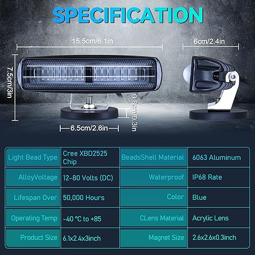 Miniatura 10 de Luces LED para carretilla elevadora, paquete de 2 luces de advertencia de almacén, luces de seguridad para camiones, luces de advertencia de zona