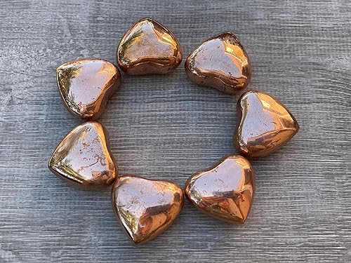 GAF TREASURES Venta al por mayor Corazones de cristal, Corazones hinchados de cristal pulido, Piedra de palma de cristal, Piedra de preocupación,