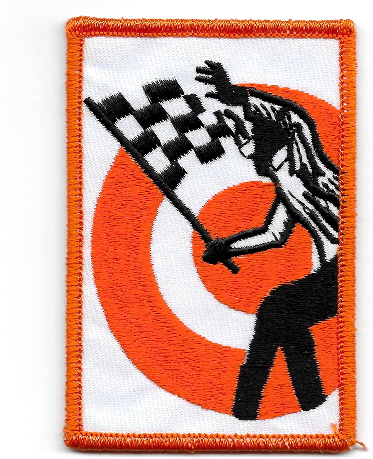 Vintage Style Drag Racing Street Racing Checkered Flag Sew On Embroidered Patch