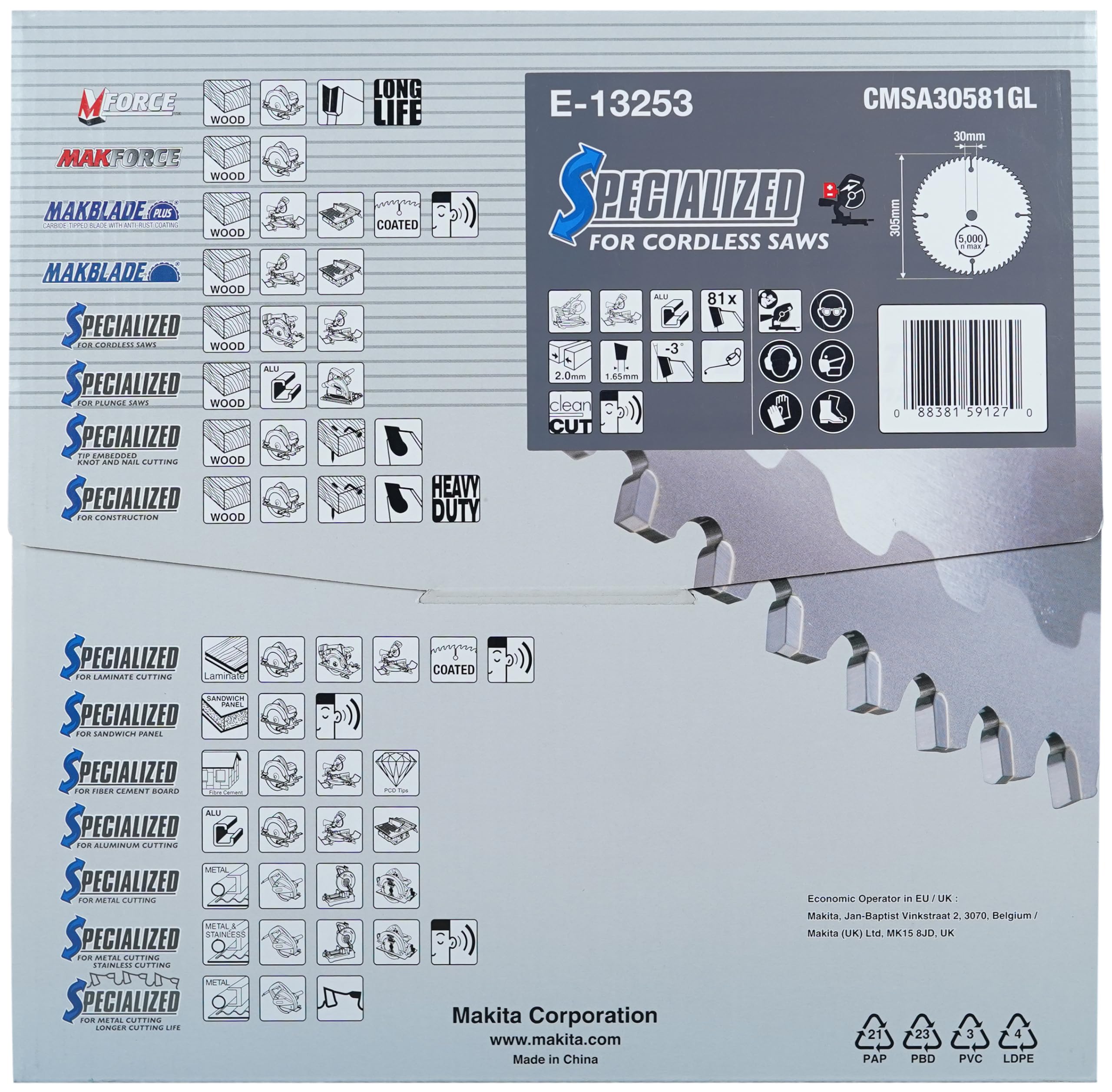 Makita E-13247 TCT brzeszczot do piły 305 mm