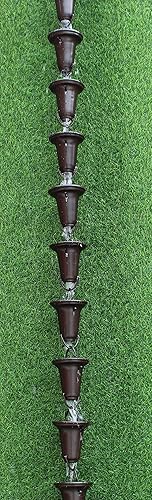 Miniatura 4 de KAM Home - Copas acampanadas Cadena de lluvia de 8.5 pies (bronce) con adaptador de canalón de perno de latón para instalación de cadena de lluvia,