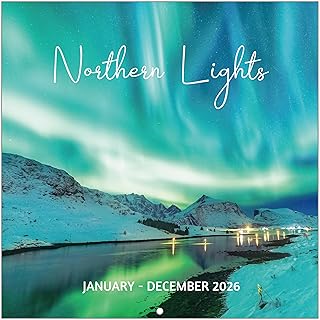 2026 Northern Lights Wall Calendar: 12x24 Inch Open, Thick Paper, Ample Writing Space