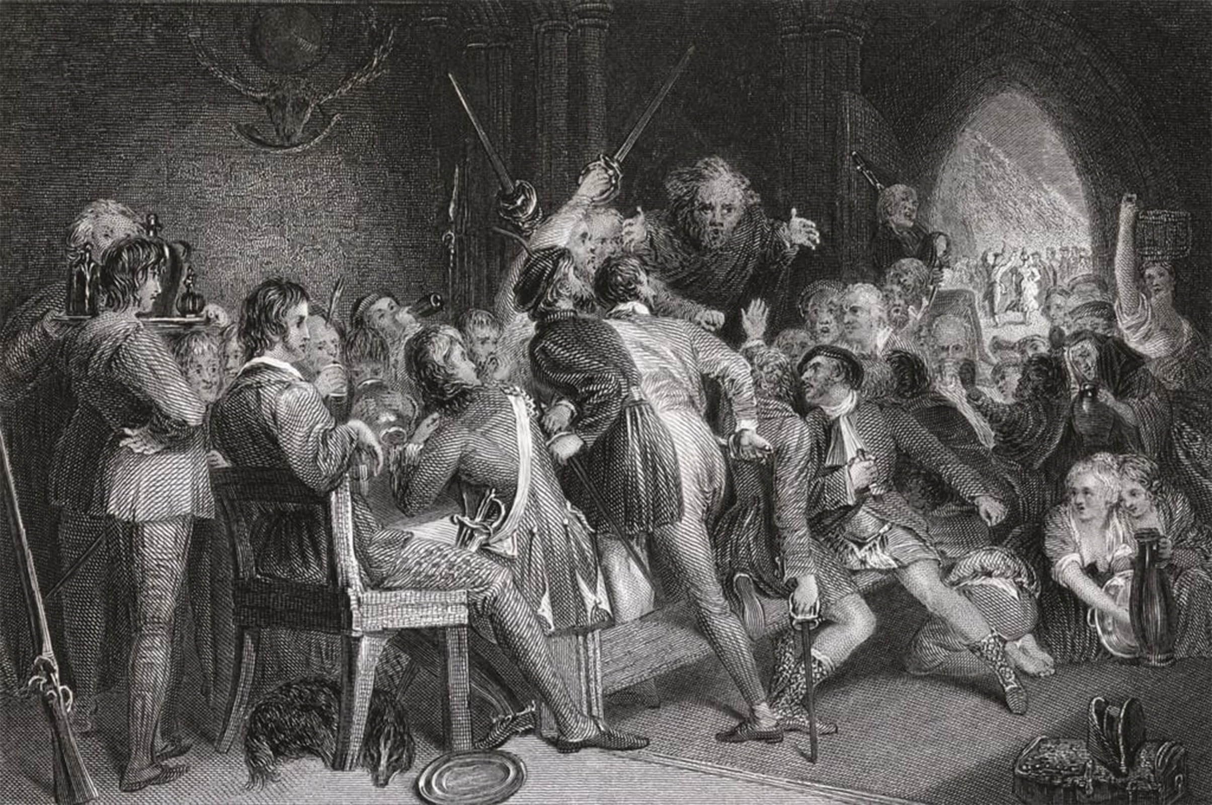 Cuadro pintura murales decor Fiesta de las Tierras Altas Daniel Maclise lienzo 60x90cm 5
