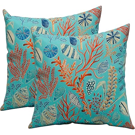 coral reef throw pillows