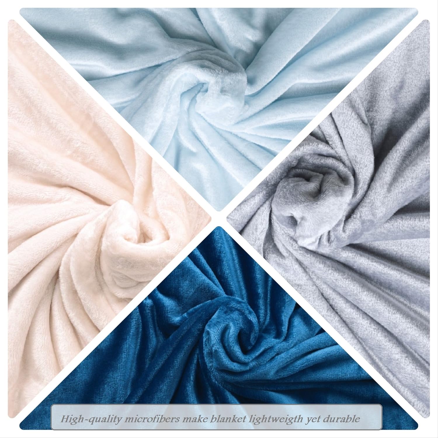Super Soft Throw Blanket Flannel Fleece Cozy Plush Velvet Faux Fur Fluffy Lightweight Solid Smoke