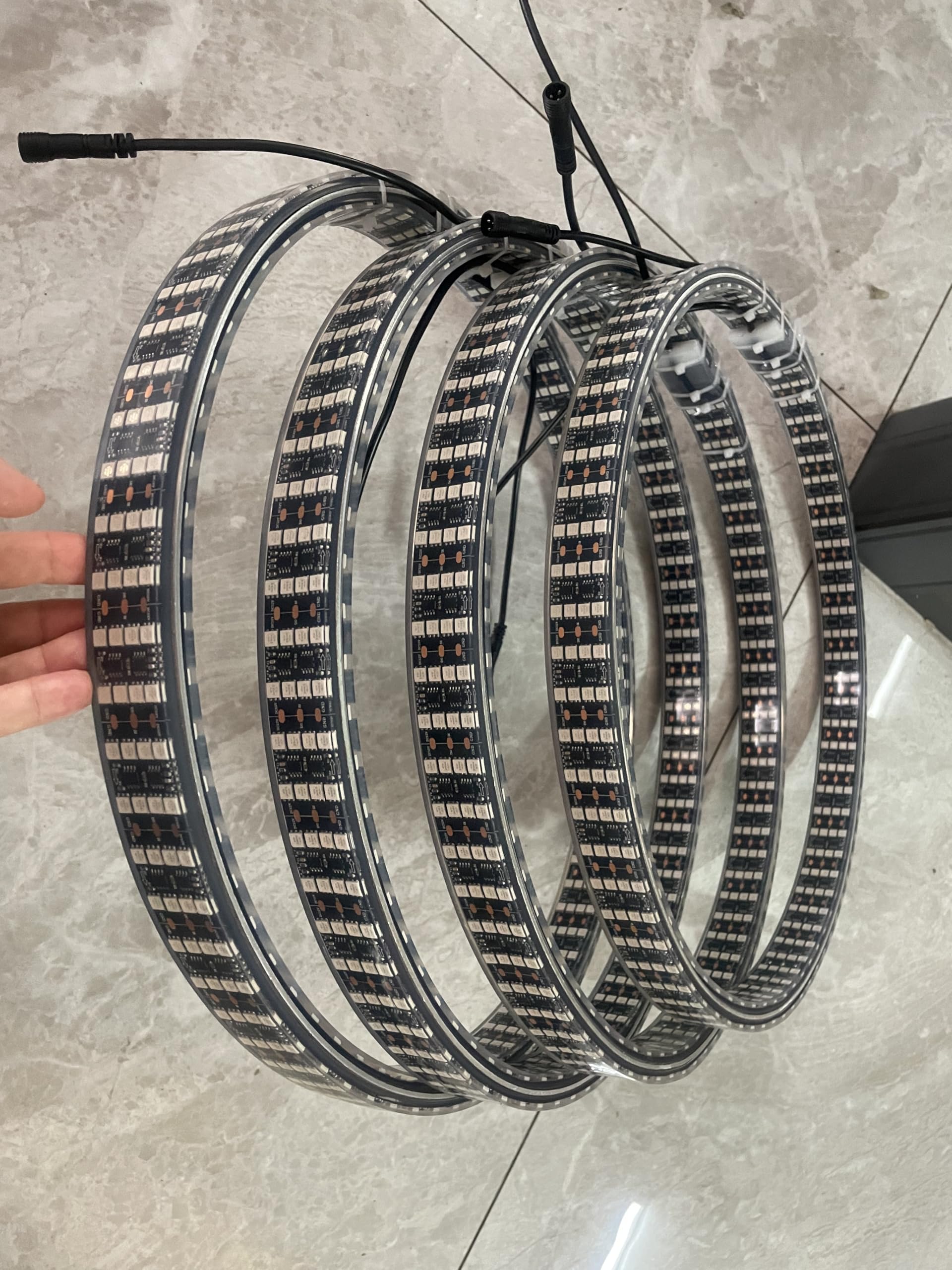 Ydzwavui Double Sides Quad Row - 8Rolls Brightest Chasing LEDs 15.5 Wheel Well Lights RGB Multi-Color Dream Color Dynamic Chaser Rings Lighting for Car Truck Vehicle Bluetooth + Remote