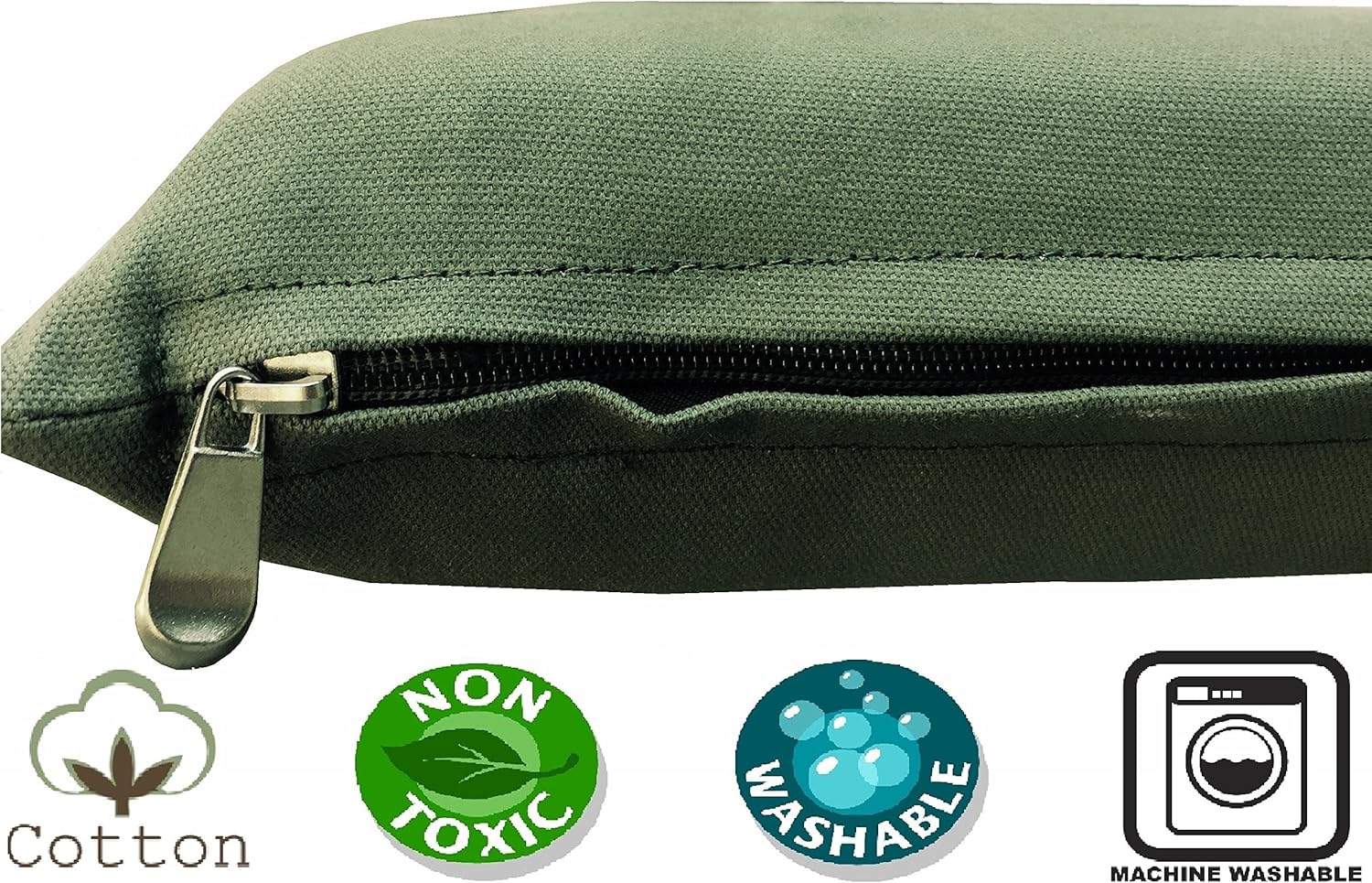 Dogbed4less Memory Foam Dog Bed for Small to Medium Large Pet with Waterproof Internal Cover, Canvas Olive Green External Cover 34X27X3 Inches