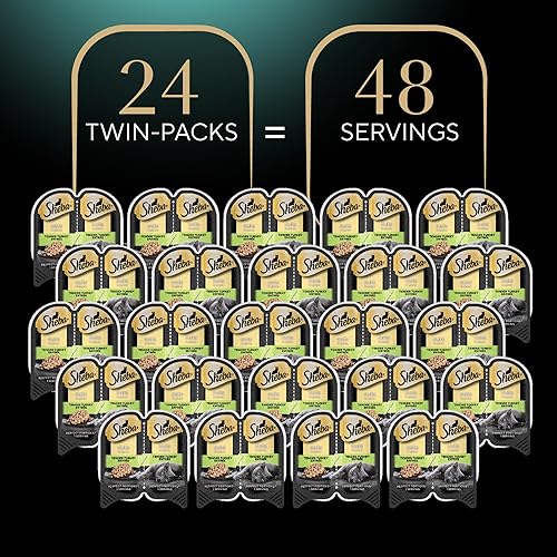 Miniatura 2 de Sheba Perfect Portions - Comida húmeda con porciones cortadas en salsa y sabor a entrante de pavo tierno para gatos, 24 bandejas dobles de 2.6 onzas