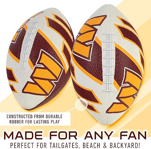 Vista 44 de Franklin Sports NFL Team Footballs - Rubber Youth Mini Balls for All Teams - Kids 8.5" Football + Air Pump Sets - Official NFL Licensed