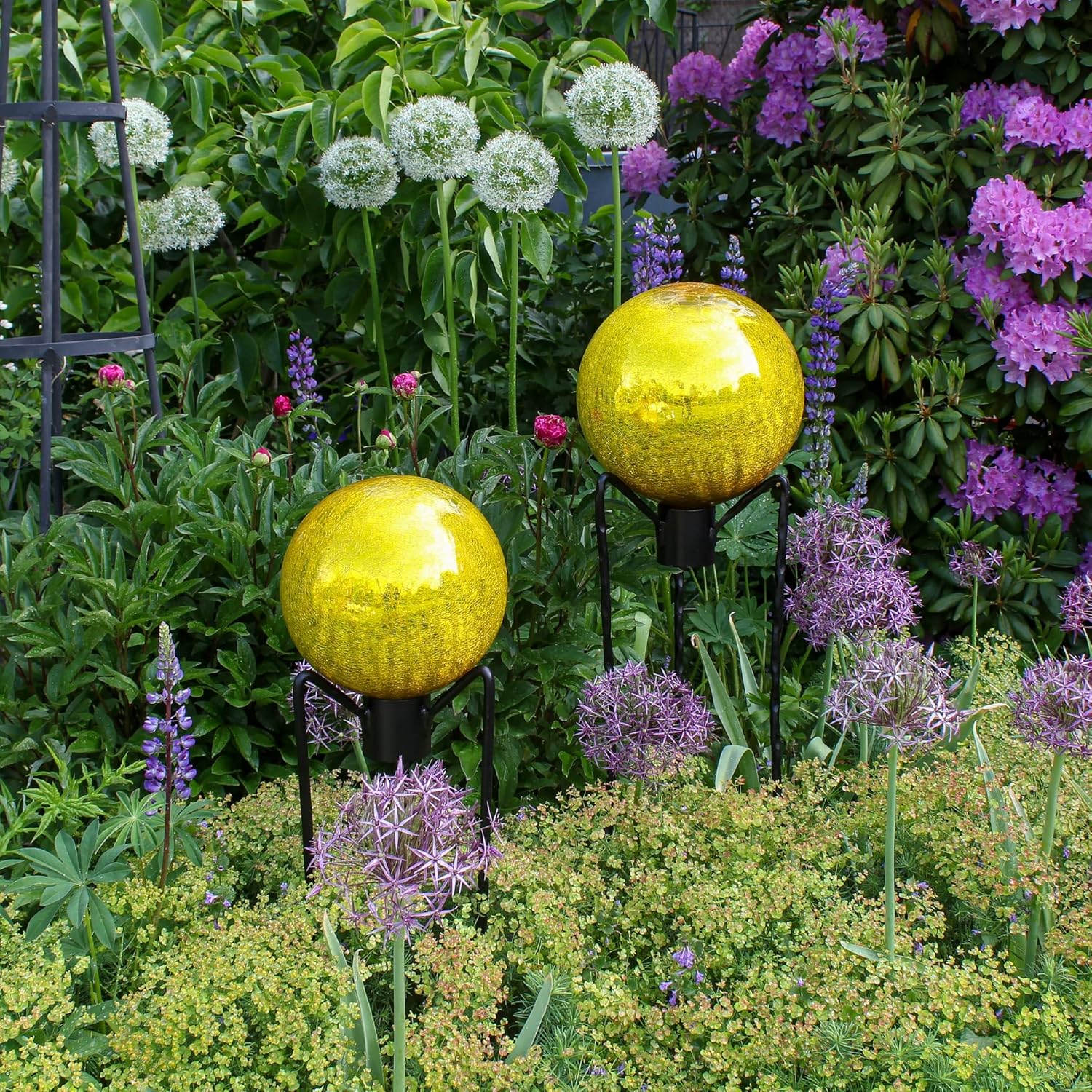 Achla Designs 12-Inch Gazing Globe, Lemon Drop