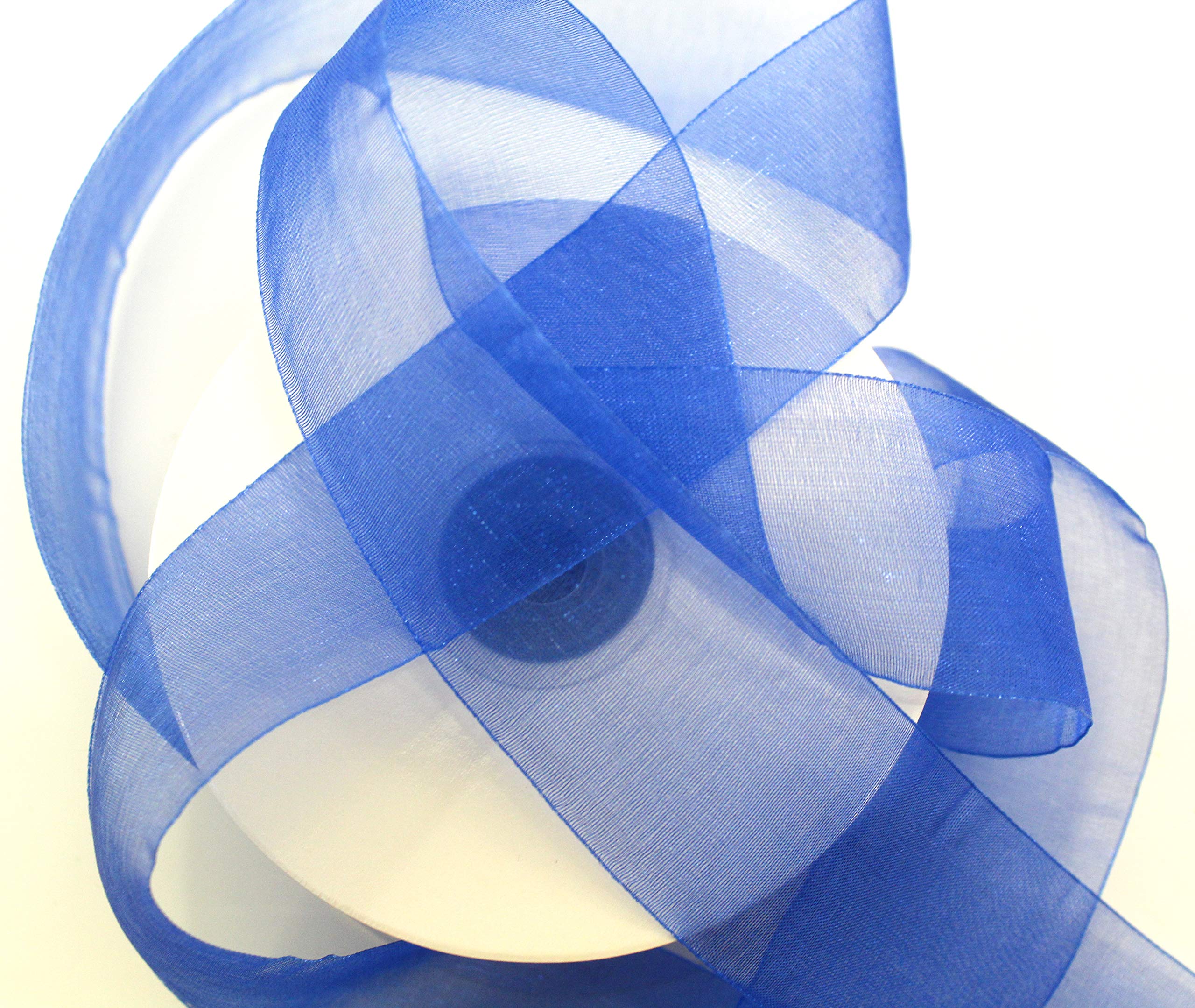 4 Rollen Organzaband – Je 45 M X 20 Mm, In Blau & Weiß, Für Geschenkverpackung, Hochzeit & DIY
