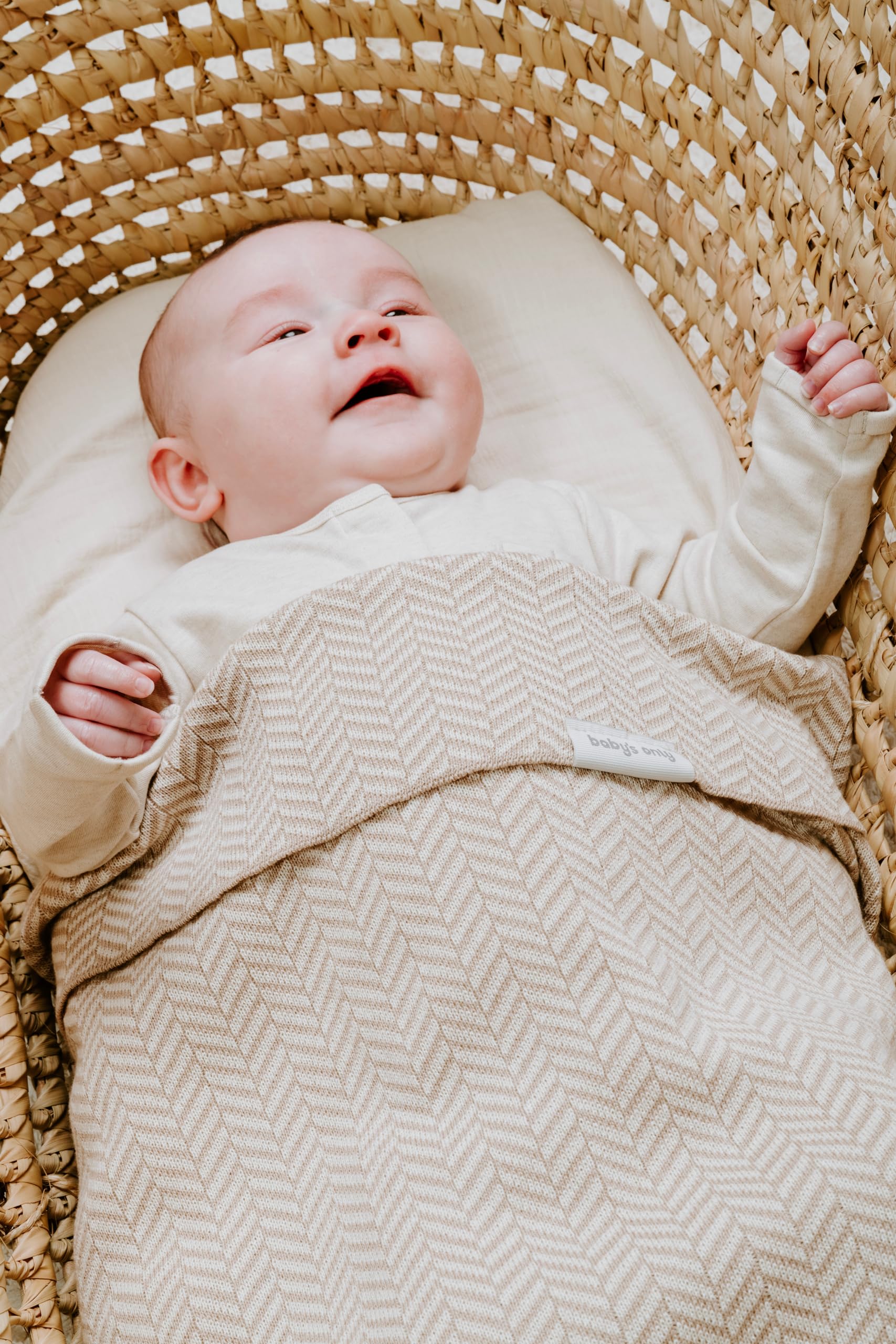 Baby's Only - Manta de Cuna Dawn - Nordic Blue/Ecru - 100x135 cm