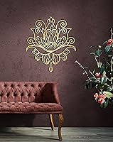 Vista 12 de Arte de pared y decoración de mandala de metal, regalos de arte de metal de Manadala floral con tonos brillantes o mate, decoración de pared