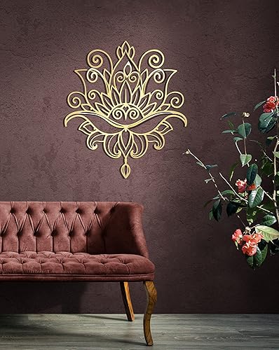 Miniatura 12 de Arte de pared y decoración de mandala de metal, regalos de arte de metal de Manadala floral con tonos brillantes o mate, decoración de pared