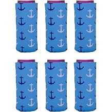 Anchor Pattern Slim Can Coolie 6 Pack