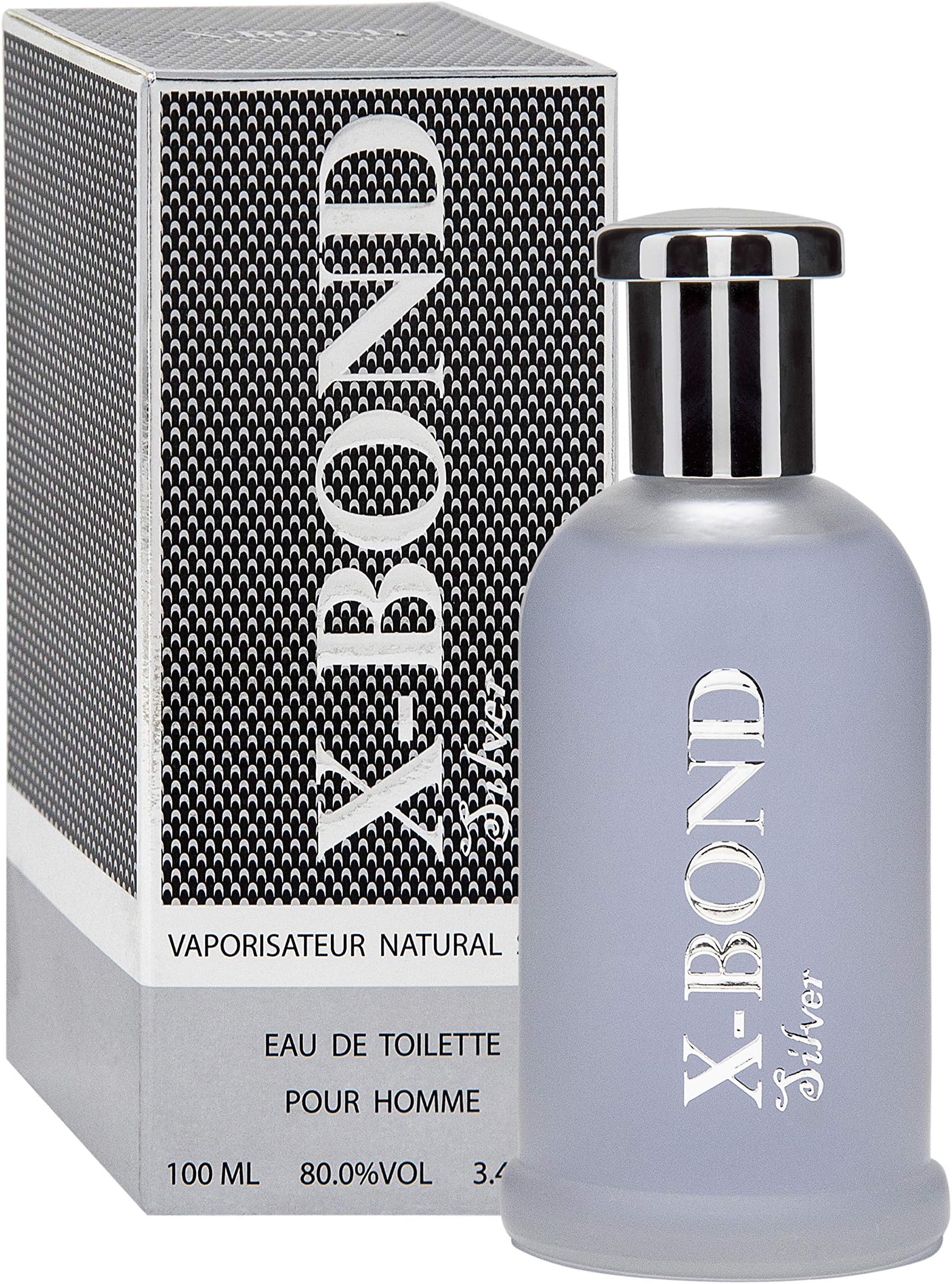 X-BOND SILVER Eau de Toilette for Men 100 ML (3.4 Fl.oz.) ● Fresh Woody fragrance for him