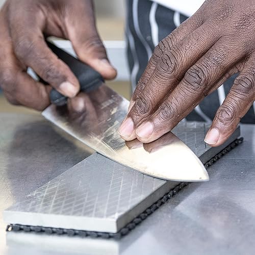 Miniatura 8 de Trend Nuevo kit de piedra de afilar de diamante, piedra de banco de doble cara (grano 3001000) de 8 x 3 pulgadas con bolsa, bloque de limpieza y