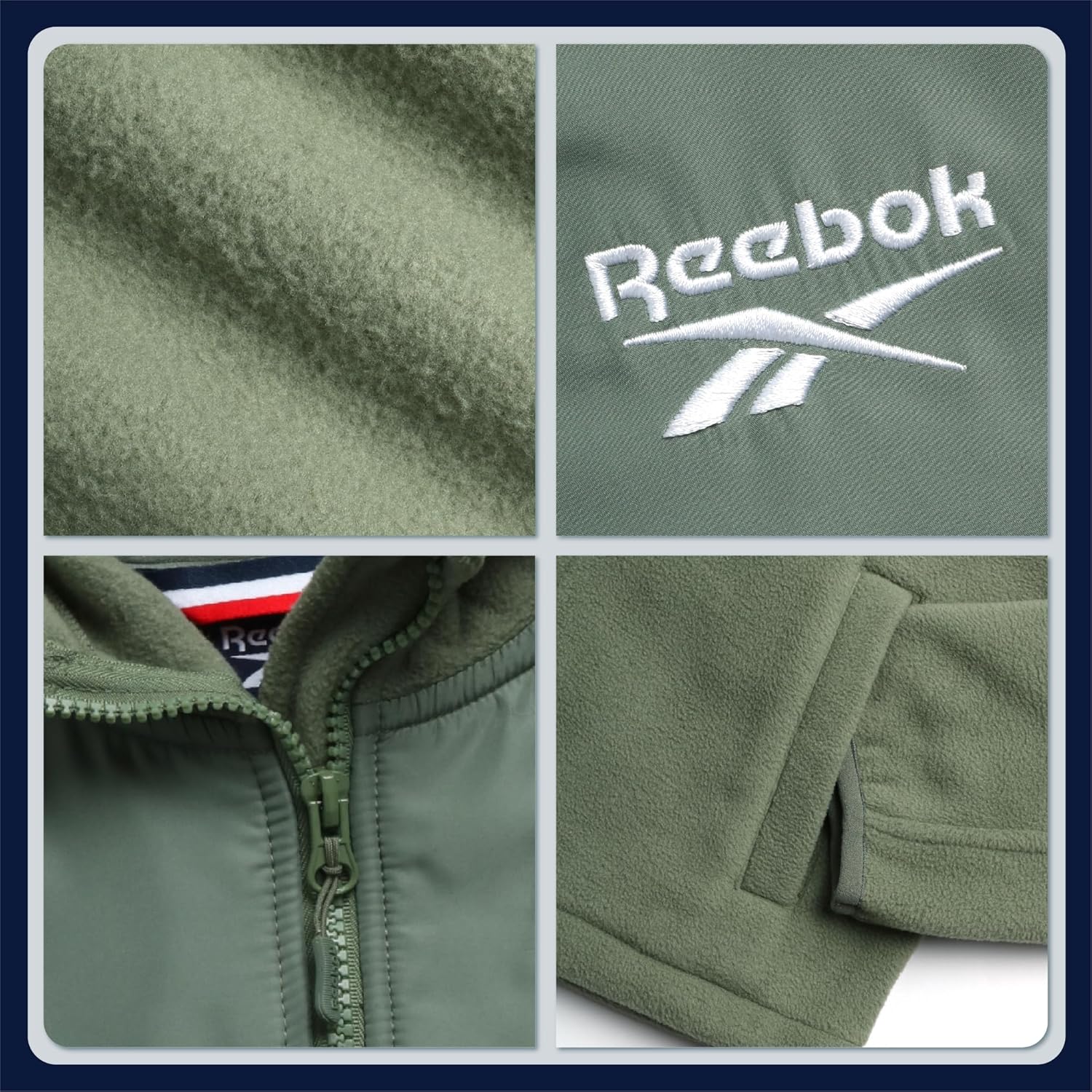 Reebok Girls Fleece Jacket - Weather Resistant Lightweight Polar Fleece Line Zip Up Fleece Jacket for Girls Outerwear Coats - Image 4