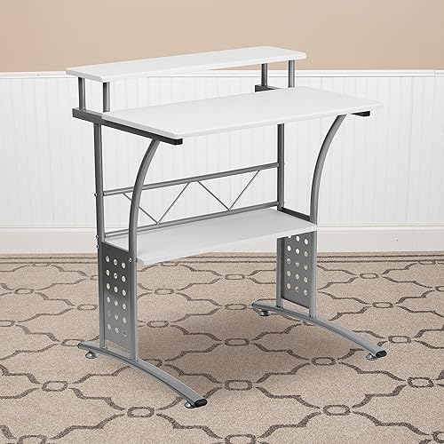 Miniatura 36 de Flash Furniture escritorio para computadora Nogal rústico,Negro,Blanco,Arce,Mahogany,Gris (rustic gray),Nogal,https://www.amazon.com/dp/undefined