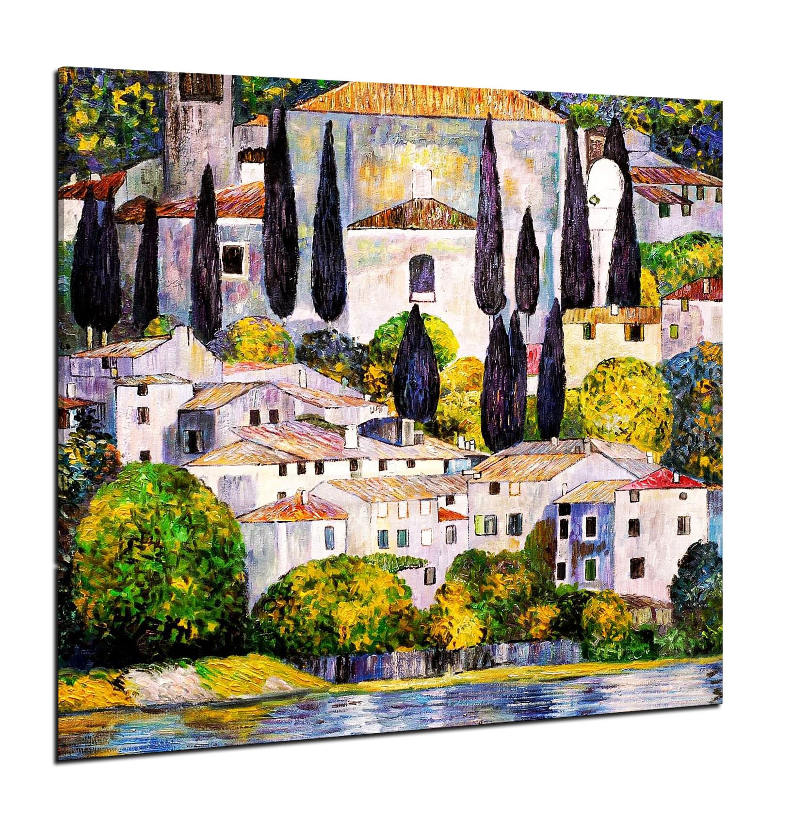 Quadro Su Tela Gustav Klimt Lacrime Dorate - 70x100 Cm, Pronto Da Appendere, Made In Italy - Foto 2