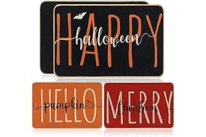3 Pcs Halloween Doormats for Outdoor Entrance